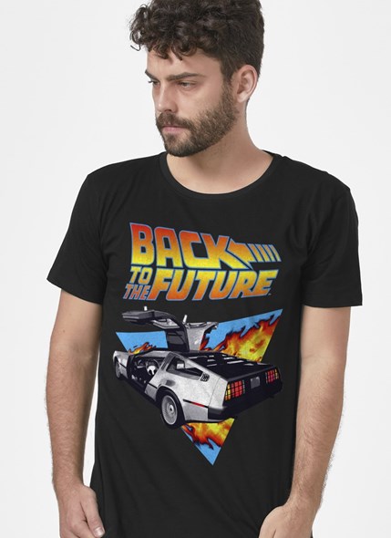 Camiseta De Volta para o Futuro Delorean Fire