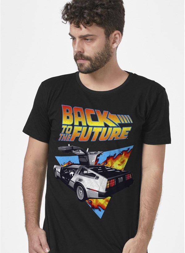 Camiseta De Volta para o Futuro Delorean Fire