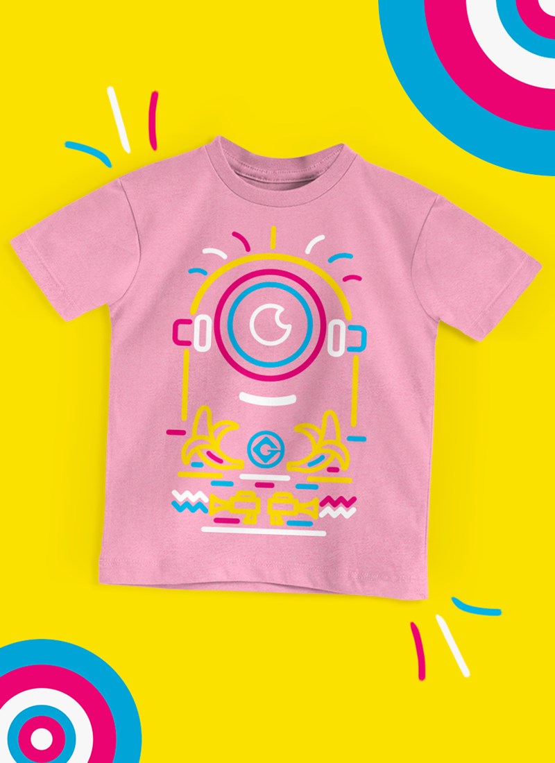 Camiseta Infantil Minions Neon