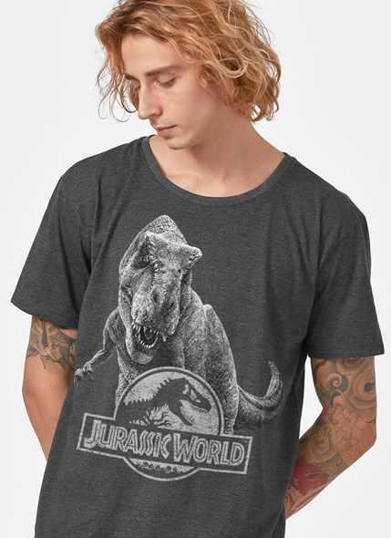 Camiseta Jurassic World T.Rex P&B 