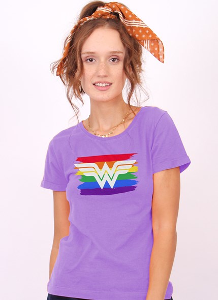 Camiseta Mulher Maravilha Logo Pride