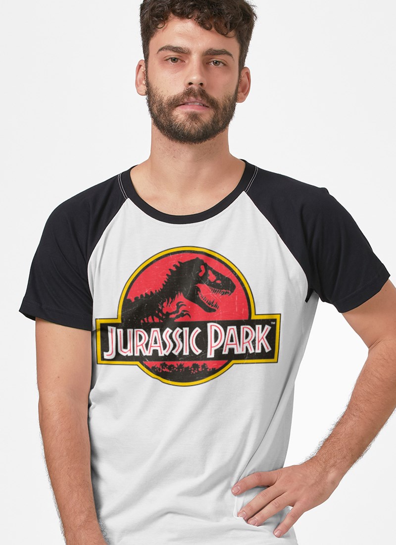 Camiseta Raglan Jurassic Park Logo