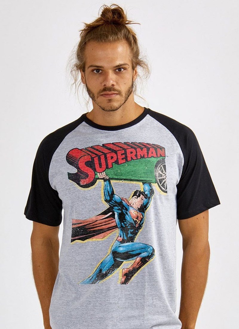 Camiseta Raglan Superman 80 Anos Action Comics Nº 1