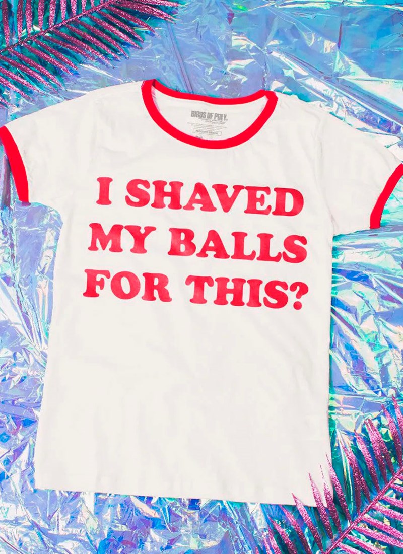 Camiseta Ringer Birds of Prey I Shaved My Balls for This? - Aves de Rapina