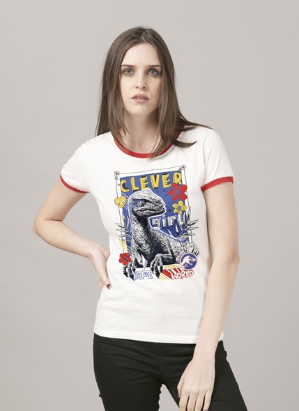 Camiseta Ringer Jurassic World Clever Girl