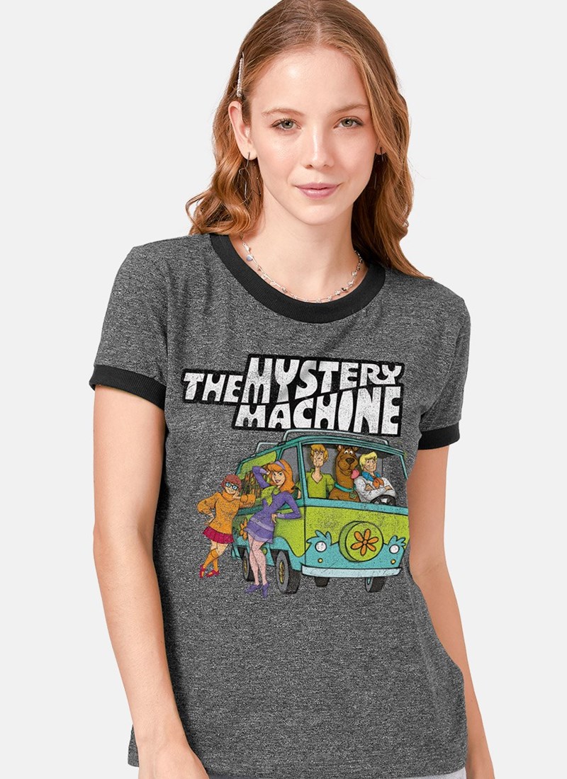 Camiseta Ringer Scooby! Máquina de Mistério Equipe