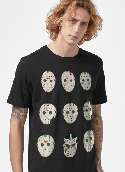 Camiseta Sexta-Feira 13 Jason Máscaras