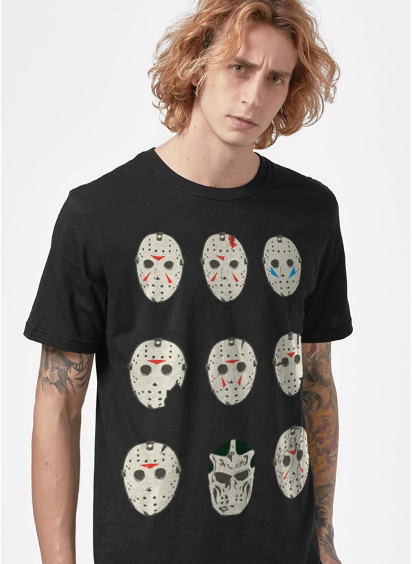 Camiseta Sexta-Feira 13 Jason Máscaras