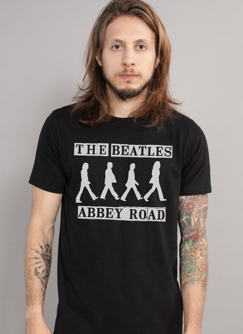 Camiseta The Beatles Abbey Road P&B