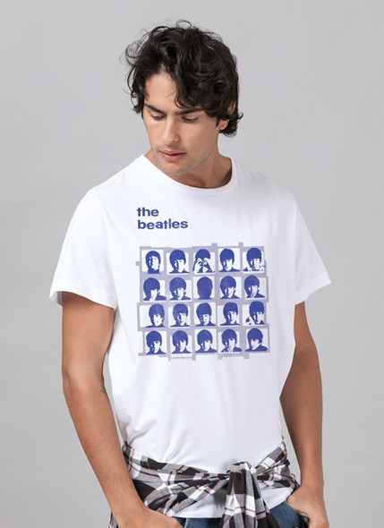 Camiseta The Beatles Hard Day's Night Blue Basic