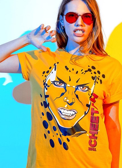 T-shirt Mulher Maravilha 1984 Cheetah Rosto